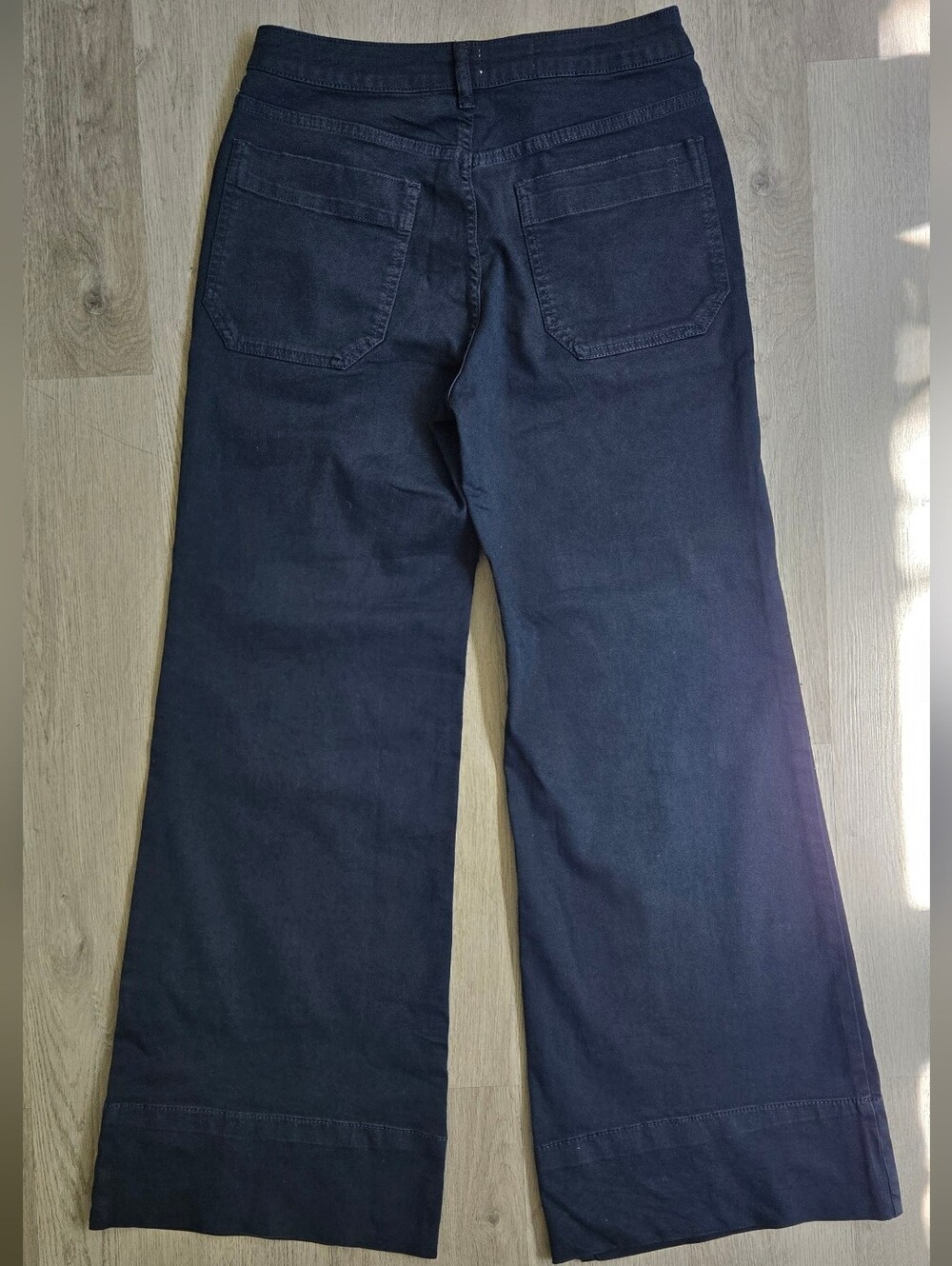 Pilcro Rylan Relaxed High-Rise Flare Pants Dark Blue  Anthropologie Size 30 - Picture 7 of 13